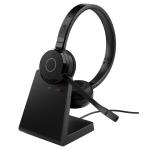 Jabra Evolve 65 TE Bluetooth On-Ear Headset with Charging Stand - Teams Certified USB-A / Busy Light / Up to 30m Distance / Up to 16-Hour Talk-Time