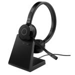 Jabra Evolve 65 TE Bluetooth On-Ear Headset with Charging Stand - UC Certified USB-A / Busy Light / Up to 30m Distance / Up to 16-Hour Talk-Time