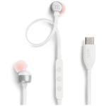 JBL Tune 310C USB-C Wired Hi-Res In-Ear Headphones - White In-line Mic with 3-Button Remote - For iPhone 15 Series / Samsung Galaxy S24 Series / Windows PC & More