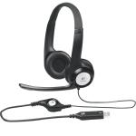 Logitech H390 USB Pure Digital Headset Comfortable design In-line audio controls, Noise-canceling microphone