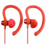 Moki 90 Degree Wired Sports In-Ear Headphones - Peach Ear Hook Design
