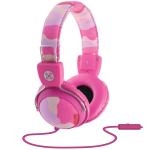 Moki Camo ACC-HPCAM Wired On-Ear Headphones - Pink with In-Line Microphone