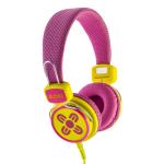 Moki ACC-HPK Wired Headphones for Kids - Pink & Yellow Volume Limited - 3.5mm Jack