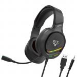 Vertux Amplified Over Ear Gaming Headset - Black Padded Headband - RGB LED Lights - Finely Tuned 50mm Drivers - Flexible OmniDirectional MicroPhone - 3.5mm Input - Multi Platform Compatibility