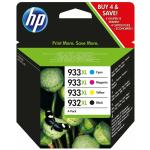 HP 932XL / 933XL Original High Yield Inkjet Ink Cartridge Combo Pack - Black / Cyan / Magenta / Yellow 1000 Pages Black - 825 Pages Cyan - 825 Pages Magenta - 825 Pages Yellow