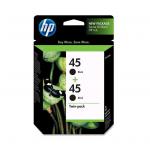 HP 45 Genuine Ink Cartridge - Black - Twin Pack CC625AA