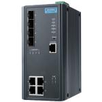 Advantech EKI-7708G-4FP-AE 8 port Full Gigabit Ethernet Switch with 4 PoE+ port, 46 57VDC