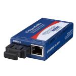 Advantech IMC-370I-SST-PS-A Mini Hardened Media Converter, 1000Mbps, Single-Strand 1310XMT, LFPT, 15km, SC,  AC adapter