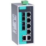MOXA Industrial switch EDS-208A-SS-SC-T 8-port unmanaged Ethernet switches, -40 to 75°C operating temperature 6 10/100BaseT(X) ports, 2 100BaseFX single-mode ports with SC connectors