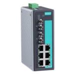 MOXA Industrial switch EDS-308-MM-ST 8 port Unmanaged switch with 6X10/100BaseT(X) ports, 2X100BaseFX multi-mode ports with ST connectors, relay output warning, 0 to 60°C operating temperature