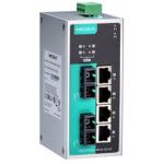 MOXA PoE switch EDS-P206A-4PoE-MM-SC 6-port Unmanaged Ethernet switch, -10 to 60°C operating temperature - 4x PoE ports, 2x 100BaseFX multi-mode ports with SC connectors