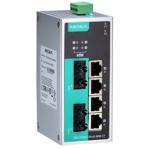 MOXA PoE switch EDS-P206A-4PoE-MM-ST-T 6-port Unmanaged Ethernet switch, -40 to 75°C operating temperature 4 PoE ports, 2 100BaseFX multi-mode ports with ST connectors