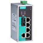 MOXA PoE switch EDS-P206A-4PoE-S-SC-T 6-port Unmanaged Ethernet switch, -40 to 75°C operating temperature - 1x 10/100BaseT(X) ports, 4x PoE ports, 1x 100BaseFX single-mode port with SC connector