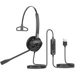 Fanvil FAN-HT301-U USB Monaural Headset with HD Audio Dual MIC Noise Reduction - Adjustable Boom Dual Colour LED Indicator -  Compatible with IP Phone & PC APP