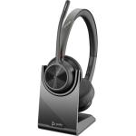 HP Poly Voyager 4320 Bluetooth On-Ear Headset with Stand - Teams Certified BT700-A / 2-Mics Noise Cancellation / Busy Light / Up to 50m Distance / Up to 24-Hour Talk-Time