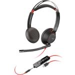 HP Poly Blackwire 5220 USB-C/A Wired On-Ear Headset - UC Certified Noise-Canceling Mic / In-line Control / USB-A&C + 3.5mm