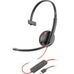 HP POLY HEADSETS 8X2J8A6 Poly Blackwire 3210 Monaural USB-C Black Headset +USB-C/A Adapter (Bulk)