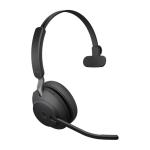 Jabra Evolve2 65 Mono Bluetooth On-Ear Headset - Teams Certified USB-A / 3-Mics Noise Cancellation / 40mm Speakers / Busy Light / Fast Charge / Up to 30m Distance / Up to 35-Hour Talk-Time