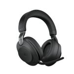 Jabra Evolve2 85 Bluetooth Over-Ear Active Noise Cancelling Headset with Charging Stand - UC Certified USB-C / 10-Mics Noise Cancellation / 40mm Speakers / Hybrid ANC / Retractable Mic / Busy Light / Fast Charge / Up to 30m Distance / Up to