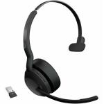 Jabra Evolve2 55 Bluetooth On-Ear Active Noise Cancelling Headset, Mono - Teams Certified Link380a / 3-Mics Noise Cancellation / Hybrid ANC / Busy Light / Up to 30m Distance / Up to 16-Hour Talk-Time