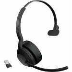 Jabra Evolve2 55 Bluetooth On-Ear Active Noise Cancelling Headset, Mono - UC Certified Link380a / 3-Mics Noise Cancellation / Hybrid ANC / Busy Light / Up to 30m Distance / Up to 16-Hour Talk-Time