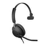 Jabra Evolve2 40 SE Mono USB-C Wired On-Ear Headset - Teams Certified 3-Mics Noise Cancellation / 40mm Speakers / Busy Light