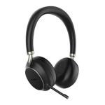 Yealink BH76 Bluetooth On-Ear Active Noise Cancelling Headset, Black - Teams Certified BT51-A / 5-Mics Noise Cancellation / Dynamic ANC / Retractable Mic / Busy Light / QI Wireless Charging / Up to 45m Distance / Up to 35-Hour Talk-time
