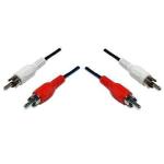 Dynamix CA-2RCA-2 2M RCA Audio Cable 2 RCA to 2 RCA Plugs, Coloured Red & White