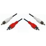 Dynamix CA-2RCA-5 5M RCA Audio Cable - 2 x RCA Plugs to 2 x RCA Plugs Coloured Red and White