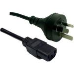 Dynamix C-POWERC1 10A 3 Pin Plug to IEC C13 Power Cord - 1m - Black 1.0mm Copper Core - SAA Approved