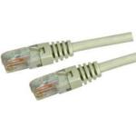 DYNAMIX 10m Cat5e Beige UTP Patch Lead (T568A Specification) 100MHz 24AWG Slimline Moulding & Latch Down Plug with RJ45 Unshielded Gold Plated Connectors.