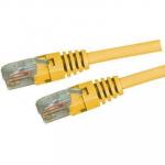 DYNAMIX 1.5m Cat5e Yellow UTP Patc Lead (T568A Specification) 100MHz 24AWG Slimline Moulding & Latch Down Plug with RJ45 Unshielded Gold Plated Connectors.