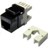 Dynamix FP-C6-008 Cat6 Keystone RJ45 Jack for 110 Face Plate - T568A/T568B Wiring - 180 Slimline Jack - Colour Black Dynamix FP-C6-008 Cat6 Keystone RJ45 Jack for 110 Face Plate - T568A/T568B Wiring - 180 Slimline Jack - Colour Black