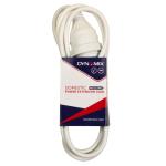 Dynamix PEXT3M 3m Standard Duty Power Extension Lead - White (3 Core 1.0mm) 240v 10A