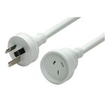 Dynamix PEXT10M 10m Power Extension Cord - White Supplied in Retail Packaging