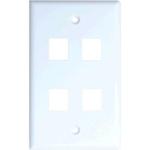 Dynamix FP-110 QUAD Quad Port Face Plate for 110 Keystone Jacks.
