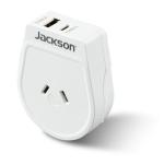 Jackson PTA8813USBMC Slim Outbound Travel Adaptor 1x USB-A and 1x USB-C (2.1A) Charging Ports. ConvertsNZ/AUSPlugs for use in USA, Japan & South America.