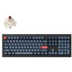 Keychron V6M-D3 V6 Max 100% Wireless Mechanical Keyboard - Carbon Black Hot-Swap Gateron Jupiter Brown - ANSI Full Size - 104 Key Full Assembled Knob Brown Switch RGB - Wireless / Wired / 2.4GHz - Normal Profile QMK Custom Keyboard
