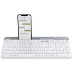 Logitech K580 Slim Multi-Device Wireless Keyboard  - White, A Quiet Keyboard For PC, Mac, Phone and Tablets