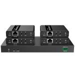 LENKENG LKV724P 1-In-4-Out 4K30Hz HDMI Extender. 1x HDMI in & 4x RJ45 out Compatible with CAT6/6a/7 Cables, Transmit up to 70m, Plug & Play, Wall-mountable, Supports EDID, Includes 1x Transmitter & 4x Rx.