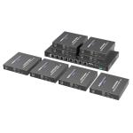 LENKENG LKV828P 1-In-8-Out 4K 60Hz HDMI Extender. 1x HDMI in & 8x RJ45 out. Compatible withCAT6/6a/7Cables,Transmit up to 70m, Plug & Play, Wall-mountable, Supports EDID, Includes 1x Transmitter & 8x Rx.