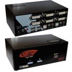 Rextron DADG122 BK REXTRON 2 Port Dual-View DVI / USB  KVM Switch with Audio, Black