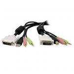 StarTech DVID4N1USB15 15ft 4-in-1 USB Dual Link DVI-D KVM Switch Cable w/ Audio & Microphone