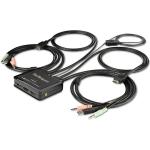 StarTech.com SV211HDUA4K 2 Port HDMI KVM Switch - 4K 60Hz - Compact Dual Port UHD/Ultra HD USB Desktop KVM Switch w/Integrated 4ft Cables & Audio - Bus Powered & Remote Switching - MacBook ThinkPad