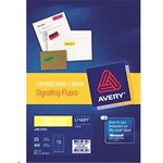 AVERY LABELS YELLOW 16 UP 25 SHEETS 99.1X34MM FLUORO L7162-25FY