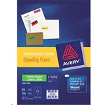 AVERY LABELS GREEN 14 UP 25 SHEETS 99.1X38.1MM FLUORO L7163-25FG