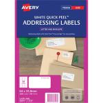 AVERY L7159-100 Addressing Labels Pop Up Quick Peel - 64x  33.8mm - 100 Sheets