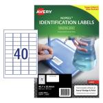 AVERY No Peel Label L6145 White 40up 10 Sheets Laser 45.7x25.4mm