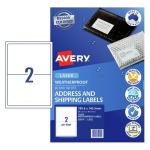 AVERY Weatherproof Label L7072 199.6x143.5mm 2up 10 Sheets