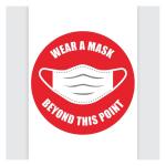 AVERY Pre-Printed Self-Adhesive Sign Wear A Mask Round 20cm 5 Sheets